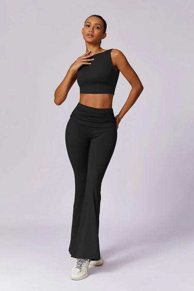 MALYRA Stilvolles Sport-Outfit: Zweiteiliges Set mit rückenfreiem Top