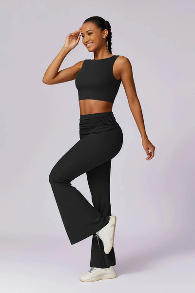MALYRA Stilvolles Sport-Outfit: Zweiteiliges Set mit rückenfreiem Top