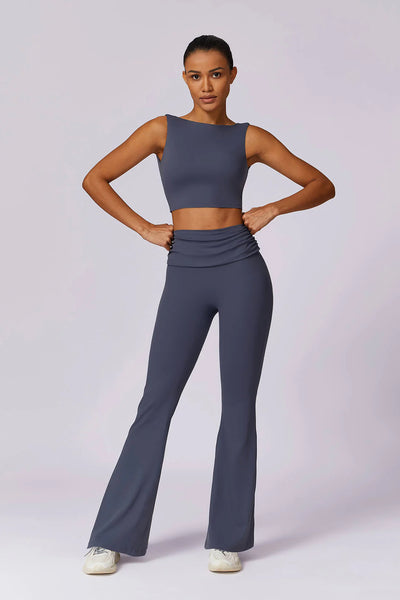 MALYRA Stilvolles Sport-Outfit: Zweiteiliges Set mit rückenfreiem Top